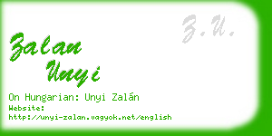 zalan unyi business card